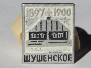 Insigna casa memoriala Lenin Susenskoe URSS metal cu ac prindere - imagine 3