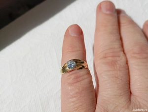 inel au-18 k cu piatra alba zirconiu 