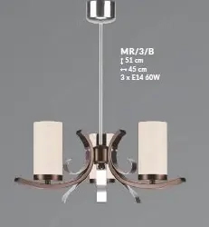 Lustra Marami crom - maro, 3 becuri - imagine 2