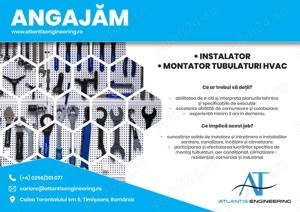 Instalator in instalatii industriale Montator tubulatura HVAC