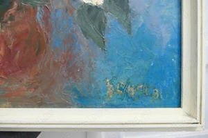 Natura Moarta - Flori - Semnata P. ?  Datat '81 Ulei  Panza 120 100cm - imagine 2