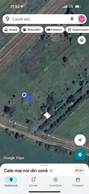 Vând teren în suprafață de 1000 mp, format din două parcele de 500 mp