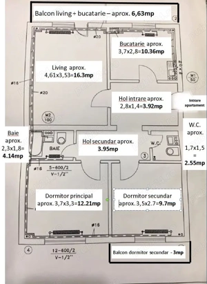  Apartament 3 camere,2 Bai,2 Balcoane-DIRECT DE LA PROPRIETAR! 