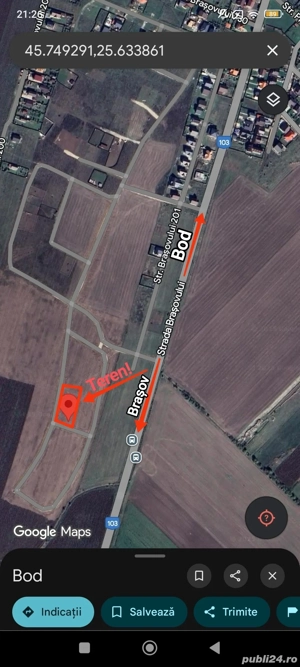 Teren intravilan la 8 km de Brașov, la intrare în Bod dinspre Sânpetru  - imagine 2