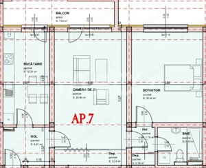 COMISION 0- Apartament de vanzare decomandat 2 camere 71 mpu balcon - imagine 2