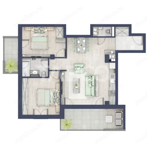 Apartament 3 camere 2 bai ETAJ 1 boxa la subsol Turnisor - imagine 2