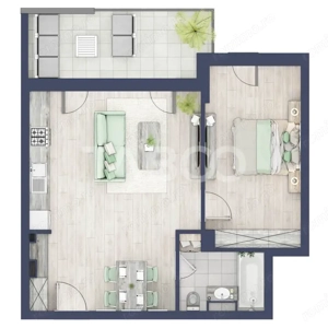 Comision 0 Apartament 2 camere 51 mp utili boxa la subsol Turnisor - imagine 2