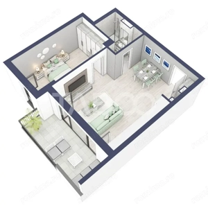 Comision 0 Apartament 2 camere 51 mp utili boxa la subsol Turnisor - imagine 3