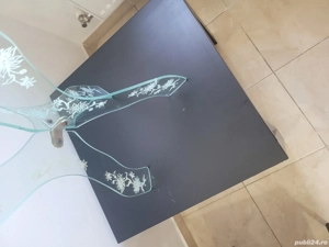 masuta de cafea din lemn culoare neagra micuta si cocheta  - imagine 2