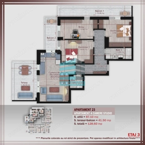 4 Camere 128 Mp Terasa  Imobil Stil Boutique,Metrou-Nicolae Teclu