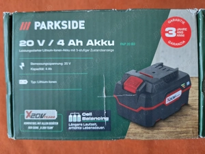Acumulator inteligent 20 V, capacitate 4 A, Parkside