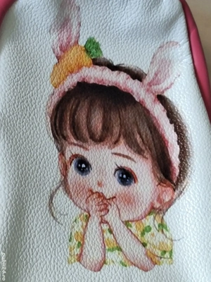 Fetita-Iepuras-Rucsac gradinita-piele naturala-captusit-pentru fete-NOU!  - imagine 2