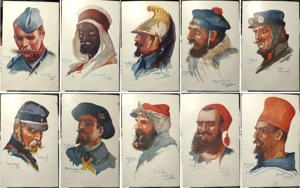 lot 10 + 3 cărți poștale, Emile Dupuis, soldați francezi WWI (230 - 200 lei)