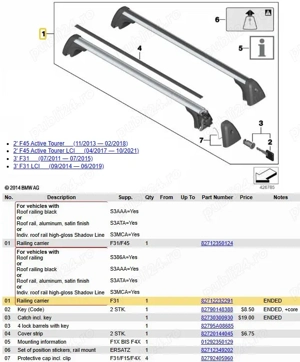 Bare transversale BMW F31/F45 - imagine 7