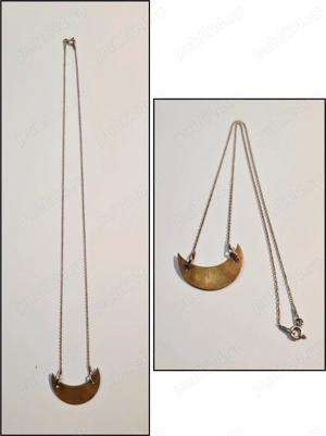 Medalion LUNA + lantisor argint, anii '70