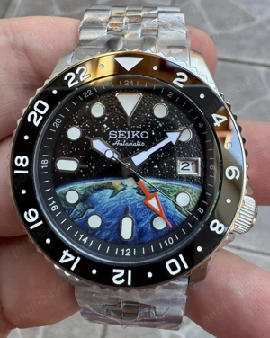 Seiko Automatic Voyager GMT SSK001 SKX007 Mecanism Japonez Seiko NH34 Diver 200 m Inox Safir Cer