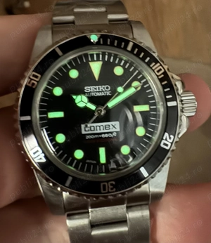 Seiko Mod Comex Vintage Submariner 40 mm mecanism japonez Seiko nh35 - imagine 3