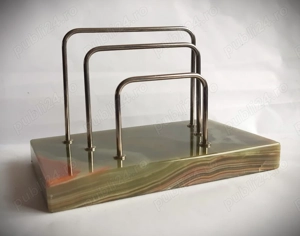 suport vechi pentru scrisori, Art Deco, inc sec.XX, bronz și onix