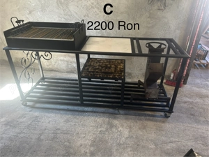 Grătar cu cu sobă rachetă și masă de lucru