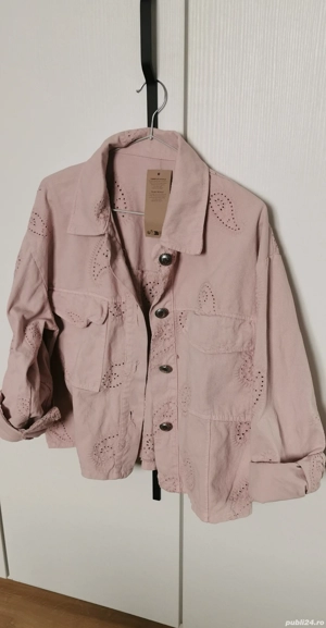 Geaca dama roz pudrat - imagine 3