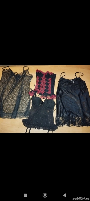 Lenjerii  noi  sexy dantelă+satin ( unele cu corset )2+1 cadou - imagine 3