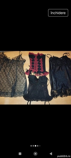 Lenjerii  noi  sexy dantelă+satin ( unele cu corset )2+1 cadou - imagine 2