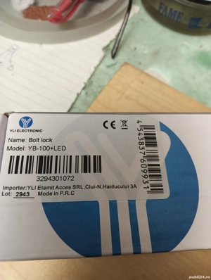 Bolt lock,inchidere electronagnet 12V si led YB-100+LED - imagine 3