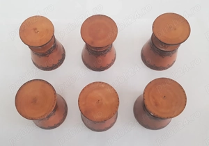 Set de 6 Cupe din lemn strunjite pirogravate pictate & lacuite manual - imagine 5