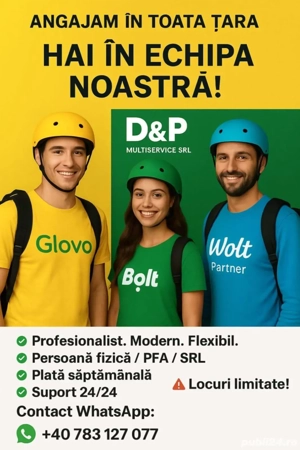 Societate lider caută curieri în toate orașele principale   Venit 4.500 12.000 lei lună!