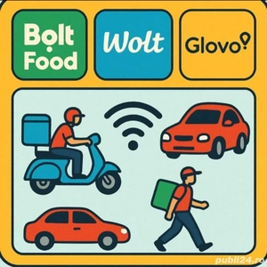Curieri pentru Bolt   Glovo   Wolt