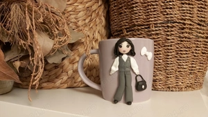 Cadou sotie iubita cana papusa fimo handmade - imagine 5