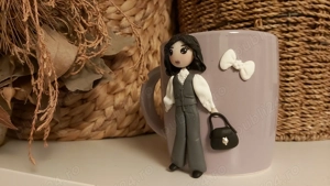 Cadou sotie iubita cana papusa fimo handmade - imagine 3