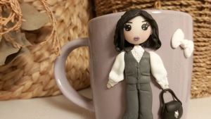 Cadou sotie iubita cana papusa fimo handmade - imagine 2