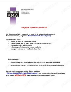 Operatori productie (femei)