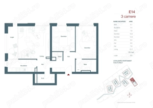 3 camere, 77 mp suprafata utila + logie de 7 mp, str Stuparilor, nr.6, Timisoara - imagine 2