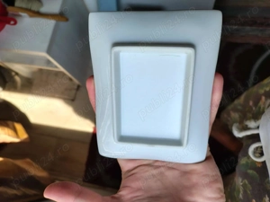 Vintage St Michael White Gilt 24ct gold Rectangular Plate. Made In Japan - imagine 2