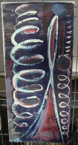 Olga Cizek (1931-2010) - Marele Spatiu (Geneza) 80 40cm Ulei pe panza