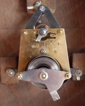 vechi ceas german mecanic, carcasă din lemn - imagine 5