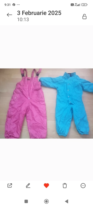 Salopete groase bebe, cel albastru e îmblănit