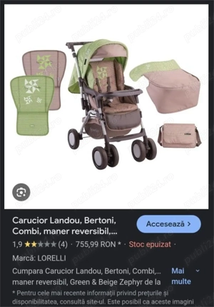 Vand carucior Bertoni cu maner reversibil