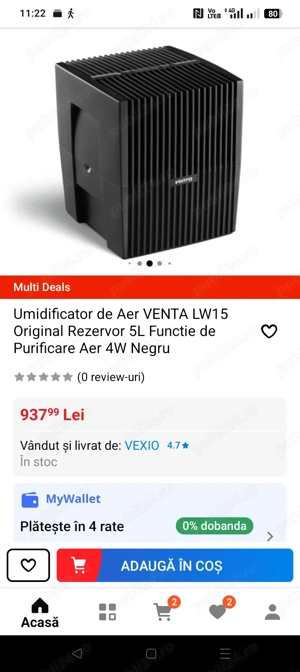 Vând purificator aer VENTA LW 15