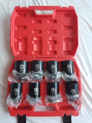 Set Tubulare HEAVY DUTY 8 bucati - Casoman 1/2" cu impact de adâncime - SAE 1-9/16" la 2", 6 puncte - imagine 2