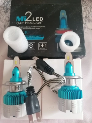 Set 2 bec far LED uri Auto  H7, 40w, 12 - 24v 4000 Lumeni,  6500K, AUTO 49 ron