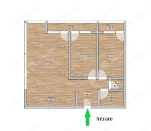 Apartament cu 3 camere 2 bai 2 balcoane zona Doamna Stanca Selimbar - imagine 4
