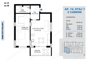2 Camere Bloc Intim -Incalzire Pardoseala - imagine 4