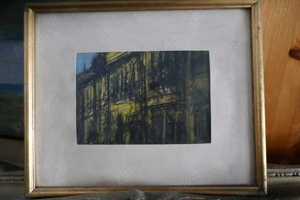 Constantin Daradici (1948-2017) Case vechi - Pastel 19,5 13,5cm 