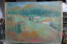 Pictura Tablouri Tantzi Demetriade Stefan (1908-1995) Lipscani Peisaj de munte - Poiana Brasov