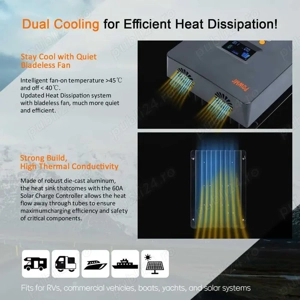 Controler MPPT fotovoltaic solar 12-48V 5-100Ah max6550W 255V BMS JK - imagine 2