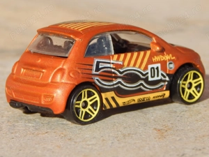 Macheta masina sport raliu FIAT 500 sc 1:64 Hot Wheels 2013 - imagine 4
