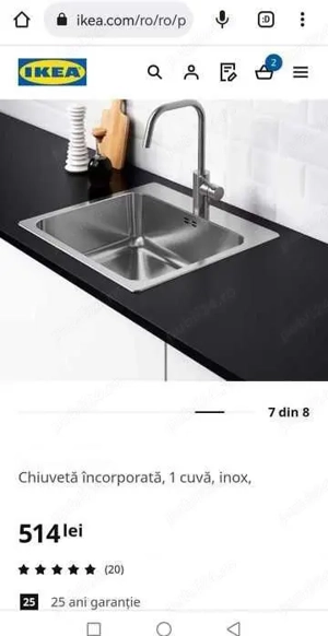 Chiuveta noua ikea inox bucătărie, cel mai gros si solid inox! 